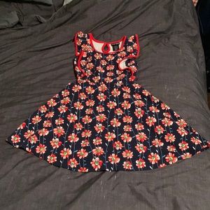 Red, blue, white, pink floral dress